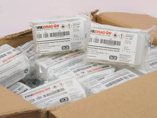 Wholesale 48 Packs (288 Individual Blocks) Of BCB Fire Dragon Eco Friendly, Non Toxic, Clean & Green Camping, Bushcraft, Military, Cadets, Hiking MRE Ration Cooking, Stove/Cooker Solid Gel Fuel, Firelighter.