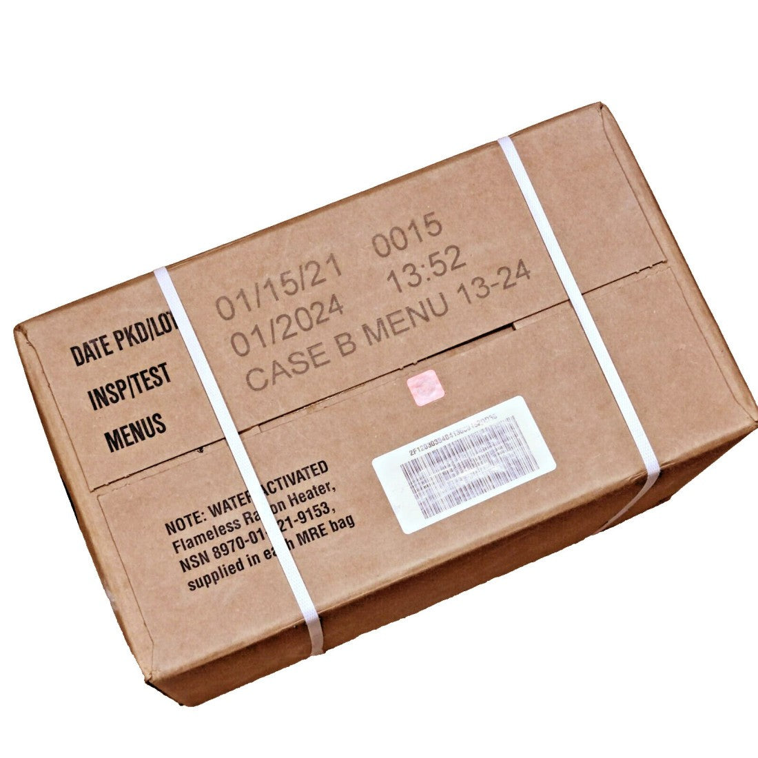Genuine US Army Military MRE Case B. 12 X Ration Packs. Menus 13-24. Long Life Meal Ready To Eat.